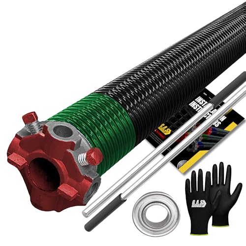 Garage Door Torsion Spring 243x1.75x38 Includes 1” Steel Bearing (243x1.75x38 / Red Cone (Left Side))