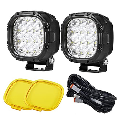 4" Round LED Offroad Lights Driving Offroad Pod Lights Fog Lights (White 6000K)
