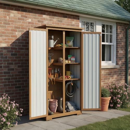 Outdoor Storage Cabinet Weatherproof (Black / 32" x 16" x 66")