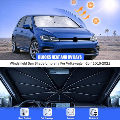 Car Windshield Sun Shade Umbrella for Volkswagen Golf 2015 (For Volkswagen Golf 2015-2021)