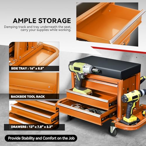 Mechanic Rolling Seat (Orange)