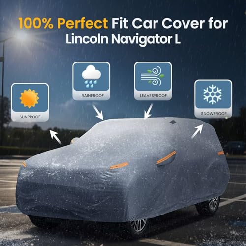 Large SUV Car Cover for Lincoln Navigator (SUV Car Cover / Custom Fit Lincoln Navigator Long)