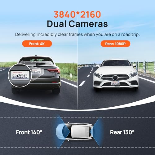 4K Dash Cam Front and Rear with STARVIS (A800S-1)