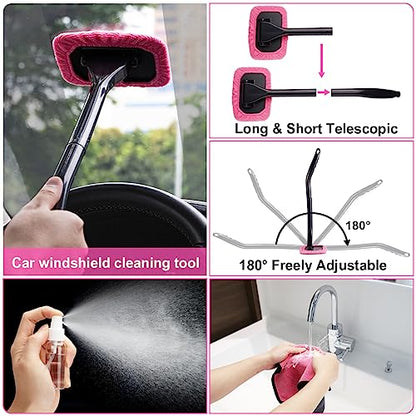 Car Vacuum Cordless Rechargeable (Pink / 17PCS with Cordless vacuum)
