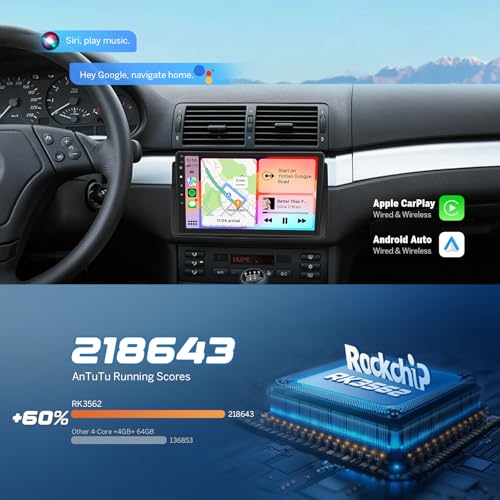 e46X7A 9" Headunit Car Stereo for BMW E46 3 Series 4+64GB (4+64GB)