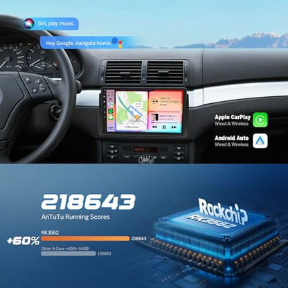e46X7A 9" Headunit Car Stereo for BMW E46 3 Series 4+64GB (4+64GB)