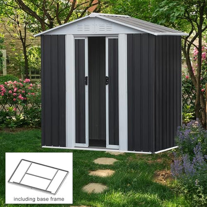 6x4 FT Outdoor Storage Shed (6x4 FT/Base Frame / Gray)