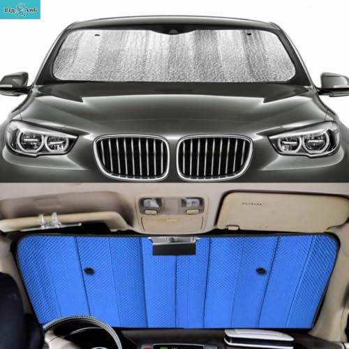 Windshield Sunshade Car Foldable UV Ray Reflector Auto Front Window Sun Shade Visor Shield Shade (Blue)