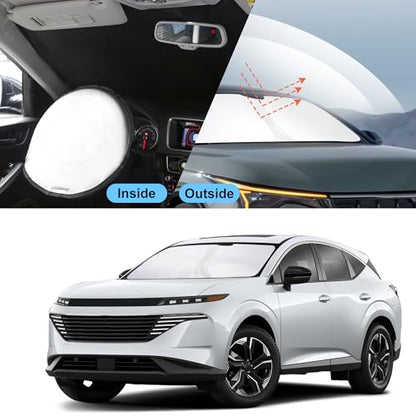 Sun Shade for Kia K4 2025 2026 Accessories Windshield Sun Shade Window Shade UV Rays Protection Sun Visor Cover with Steering Wheel Sunshade Storage Bag (Windshield Sunshade for Kia K4 2025 2026)