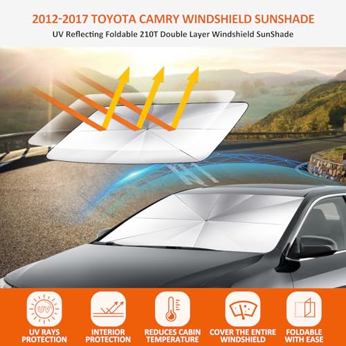 Windshield Sun Shade Umbrella for 2012 (2012-2017 Toyota Camry SunShade Umbrella)