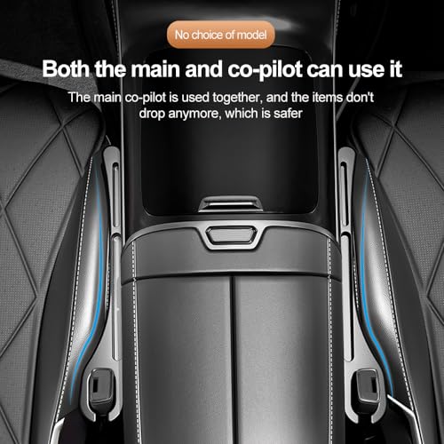 2026 Upgrade] 2PCS Car Seat Gap Filler with Phone Holder (Black)