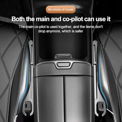 2026 Upgrade] 2PCS Car Seat Gap Filler with Phone Holder (Black)
