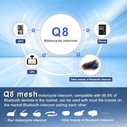 Q8 Motorcycle Helmet Bluetooth Headset (black 1)