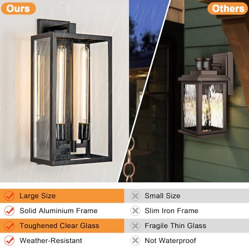 21" Outdoor Wall Lights (21"-Black-1pack)