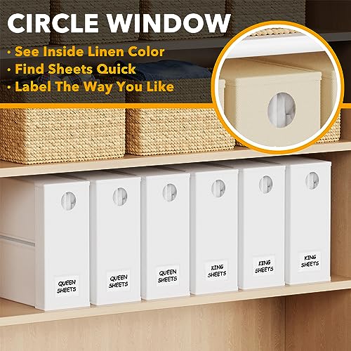 6 Pack Bed Sheet Organizers and Storage (6 pcs / White)