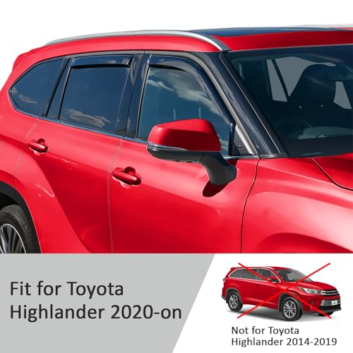 in Channel Extra Durable Rain Guards for Toyota Highlander 2020 (For Highlander 20-26)
