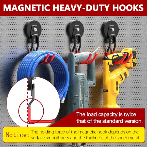 Heavy Duty Magnetic Hooks (2.6"x2-ZMJ / Red)