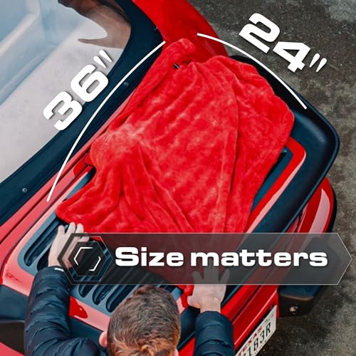 Microfiber Car Drying Towel 24"x36" (Crimson / 24"x36" Double sided)