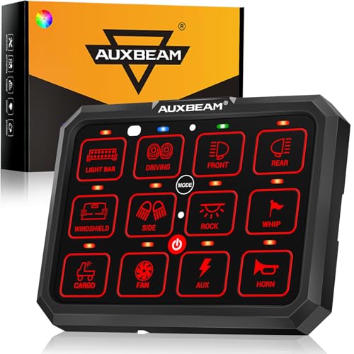 12 Gang Switch Panel RB120 Toggle Momentary Pulsed RGB Dimmable (RB120-TWO SIDED OUTPUT-WITHOUT APP)