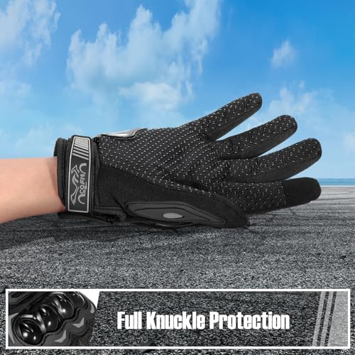 Motorcycle Gloves for Men and Women (Black / X-Large)