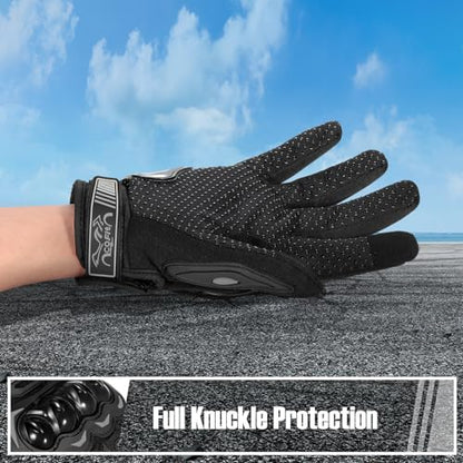 Motorcycle Gloves for Men and Women (Black / X-Large)
