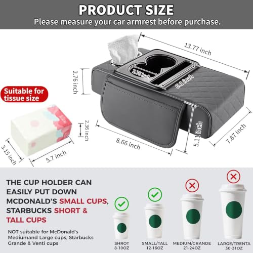 5-in-1 Center Console Cover Fit for Ford Taurus #005 Grey (Fit for Ford Taurus / #005 Grey)