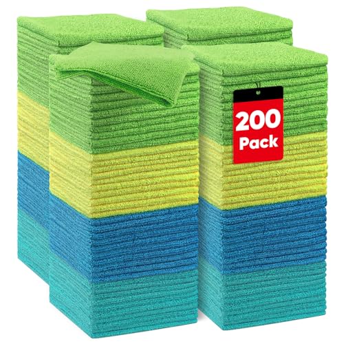 Microfiber Cleaning Cloth 200 PK (Multicolor / 11.5 x 11.5 Inch)