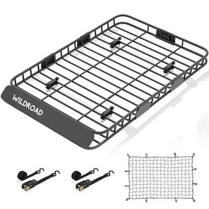 Rooftop Cargo Carrier Combo Roof Rack Cargo Basket 64" x 39" x 4" (63" x 39" x 4")