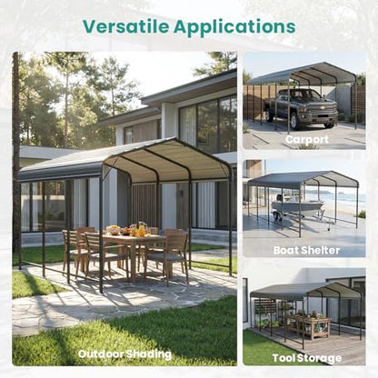 Reinforced Metal Carport (10 x 20 ft)