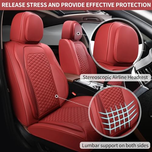 Car Seat Covers Full Set (2 Pack / Burgundy)