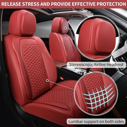 Car Seat Covers Full Set (2 Pack / Burgundy)
