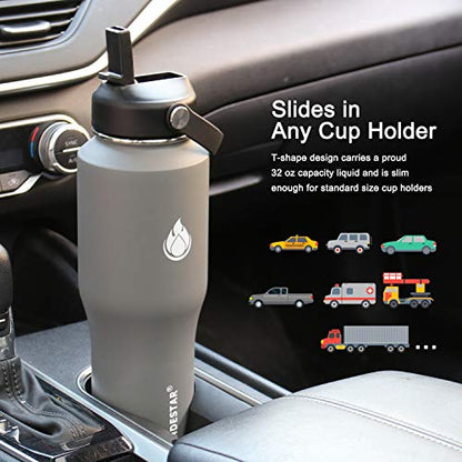 Water Bottle 32oz (Dark Gray / 32 Ounces)