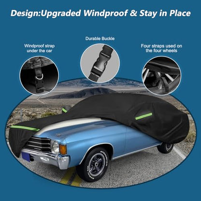 Car Covers for Chevrolet Chevelle Malibu SS Sedan (Black / for Chevrolet Chevelle Malibu SS 1964-1972)