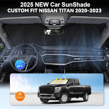 Custom Fit Titan Windshield Sunshade for Nissan Titan 2020 (Fit Titan 2020-2025)