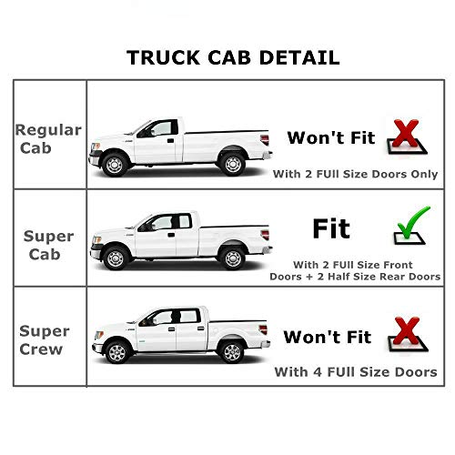 Rain Guards Compatible with Ford F150 F250 Extended Cab 15 (for Ford F150 Super Cab/extended cab 2015-2020)