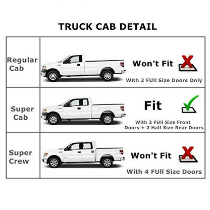 Rain Guards Compatible with Ford F150 F250 Extended Cab 15 (for Ford F150 Super Cab/extended cab 2015-2020)