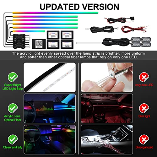 Dreamcolor Acrylic Interior Car LED Strip Light with Wireless APP (Dreamcolor Kit - 10 in 1)