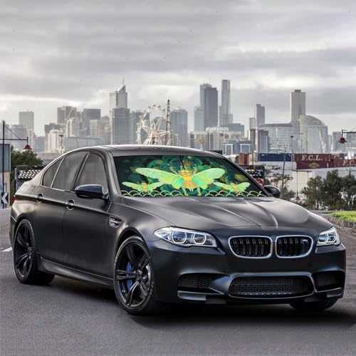 Funny Bee Car Windshield Sun Shade Umbrella Sunshade Block UV Rays Sun Visor Protector Auto Windshield Sunshade to Keep Vehicle Cool for Cars Trucks & Suvs 57 X 30 in (57'' X 30'' / style-AB10)