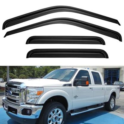 Window Visors Rain Guards for 1999 (1999-2016 F250-F550 supcrew)