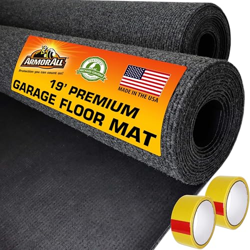 Premium Garage Floor Mat (19’ x 3’9”, Set of 2 (COMBINED SIZE: 19’ x 7’6”) / Charcoal)