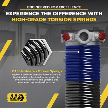 Garage Door Torsion Spring 262x1.75x48 Includes 1” Steel Bearing (262x1.75x48 / Black Cone (Right Side))