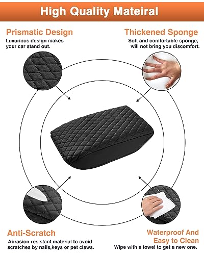 Center Console Cover for Honda Accord 2026 2025 2024 2023 Armrest Cover Cushion Pad for Honda Accord Accessories Middle Console Cover Armrest Protector Console Lids PU Leather Anti (Size for Honda Accord 2023-2026)