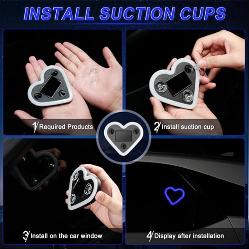 Heart Shaped Solar Powered Car LED Interior Ambient Light (Blue / 1PCS)