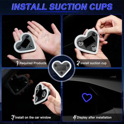 Heart Shaped Solar Powered Car LED Interior Ambient Light (Blue / 1PCS)