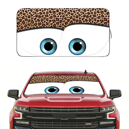 Windshield Sun Shades Car Sun Shade Protector Blocks UV Rays for Full (Leopard / Large (Universal Fit))