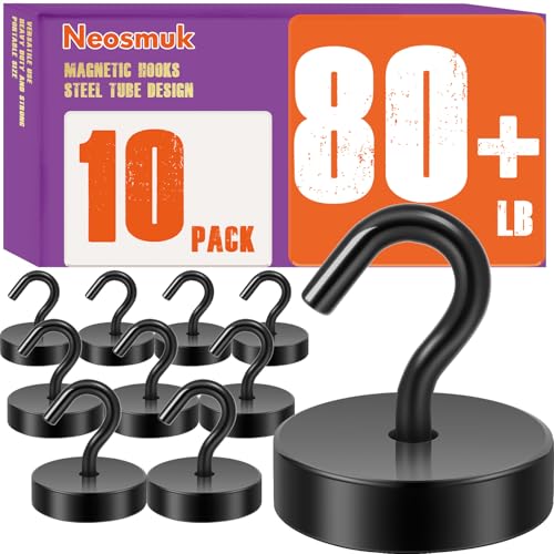 Magnetic Hooks Steel Tube Design for Cruise (Black / 80lb Magnetic Hooks)