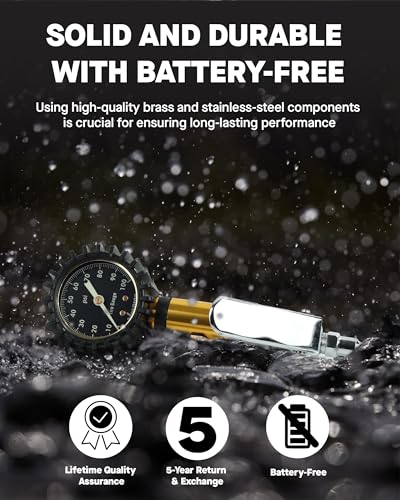 Tire Inflator with Pressure Gauge (1-100 PSI / Tire Inflator Gauge)