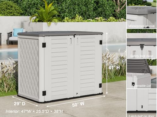 4x2.5 FT Outdoor Storage Shed (White-26 cu ft)