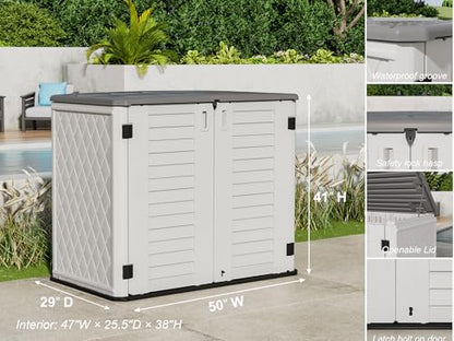 4x2.5 FT Outdoor Storage Shed (White-26 cu ft)