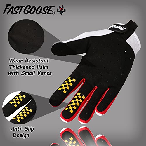 Dirt Bike Motorcycle Gloves (XX-Large / White)